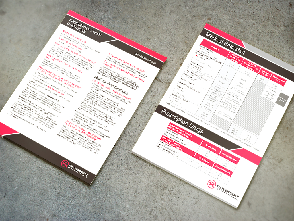 AUTOPART International Benefits Enrollment Kit one sheets