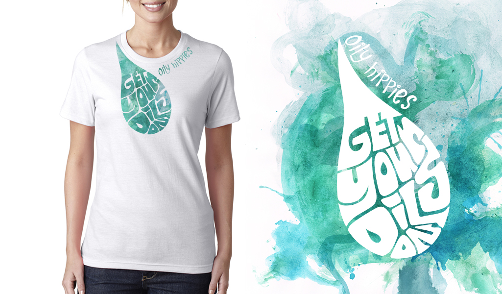 oily hippies logo t-shirt design